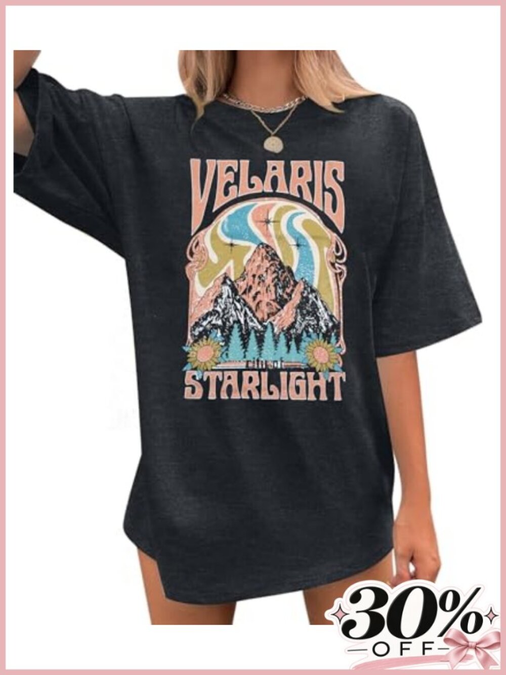 Oversized Cotton Blend Book Lover Graphic Tee